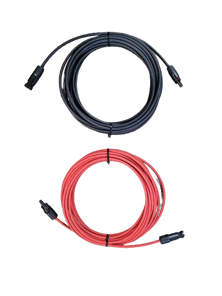 Have a longer run to your panels? Extra 10-meter red/black DC solar cables (pair) to click in your system to your solar array