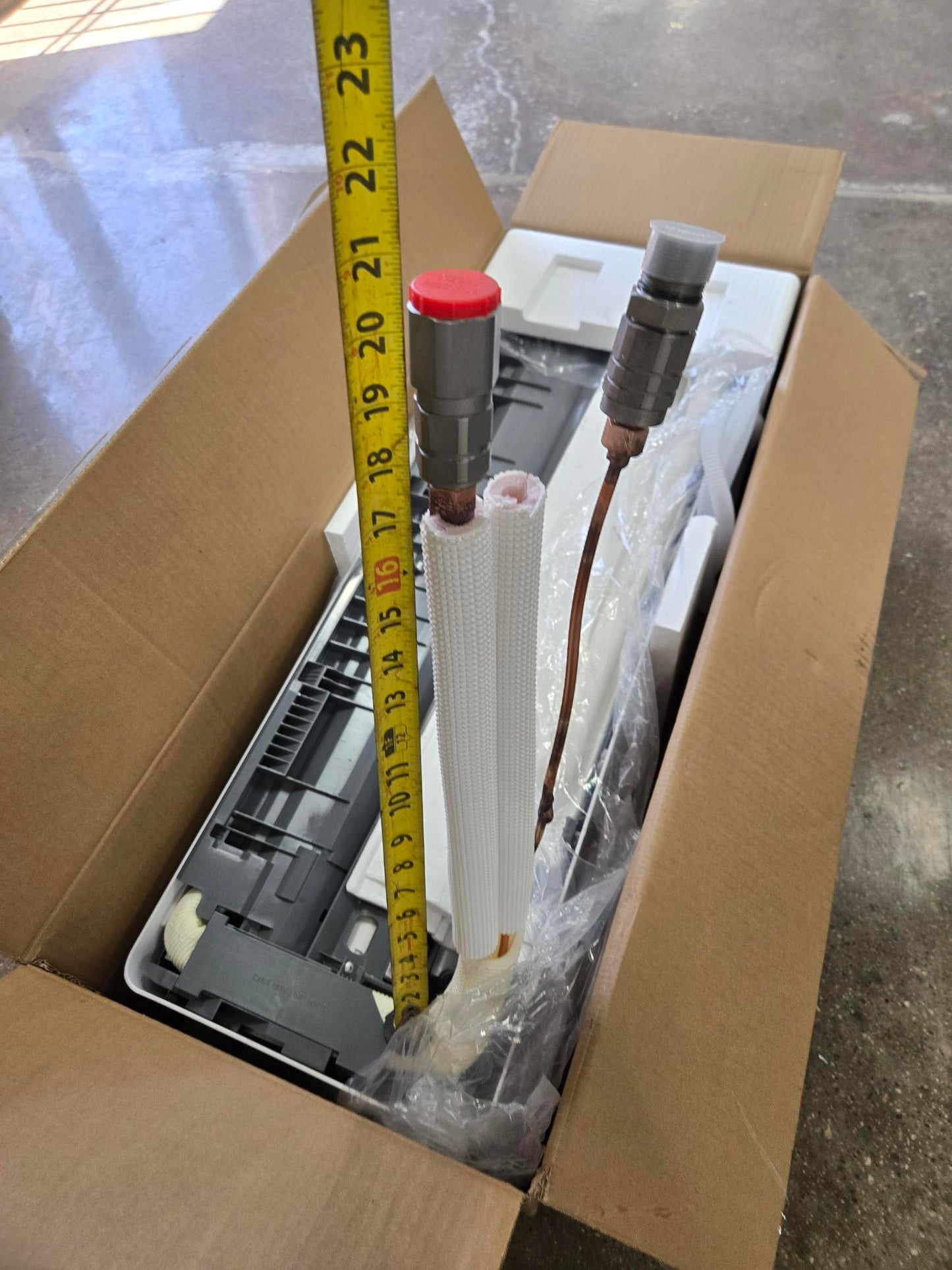 Extended Line Set Stub on Indoor Unit for CMU/Concrete Block or Other Extra-Thick Walls