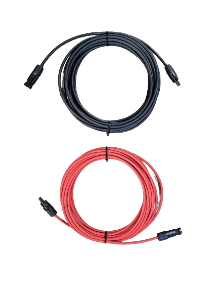 10-meter red/black DC solar cables (pair) to click in your system to your solar array