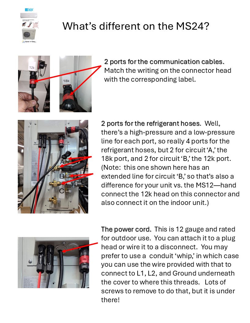 MU24 (24,000 BTU) Quick 'n' Easy: Pre-order now! More coming in early by January. 5 minutes/zone to connect each indoor unit to the outdoor unit. No HVAC tech needed. 5-year happiness guarantee!